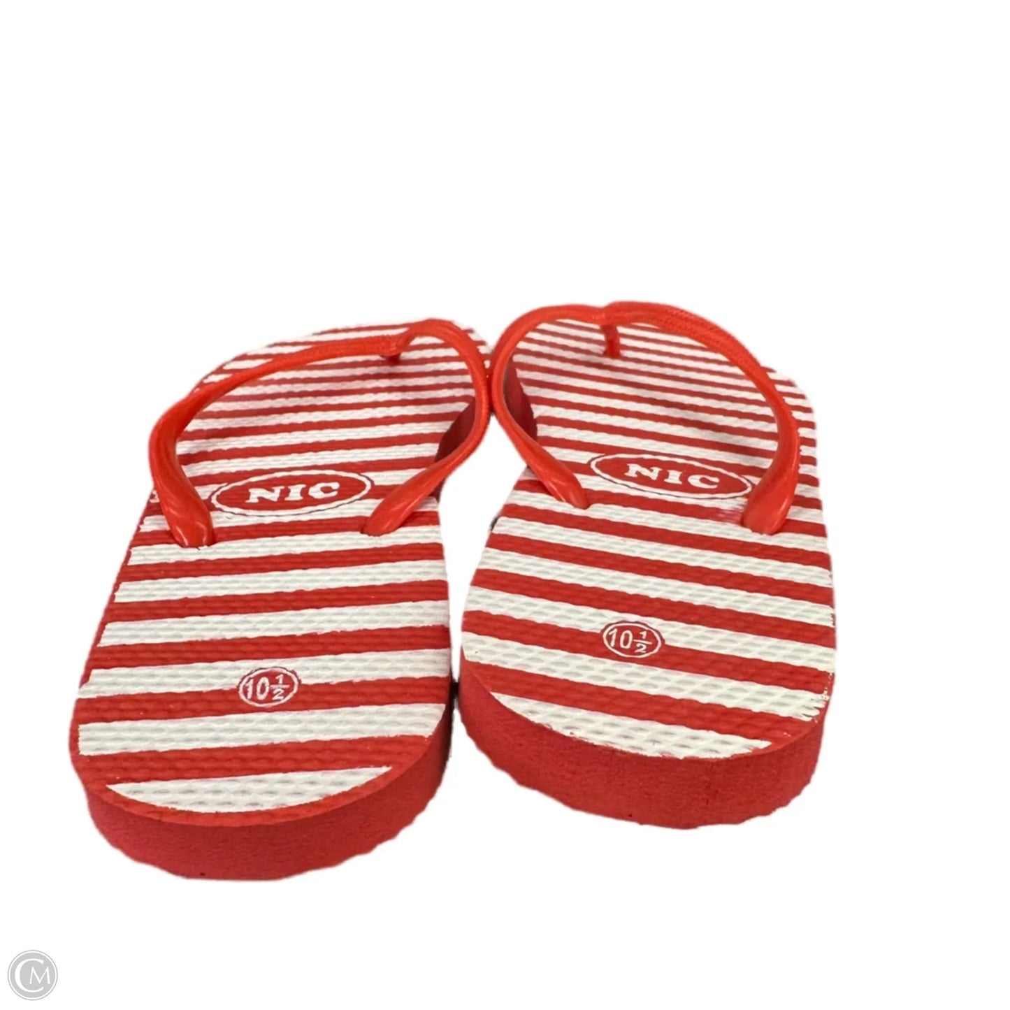 Sandals Flip Flops By Nic In Red & White, Size: 10.5