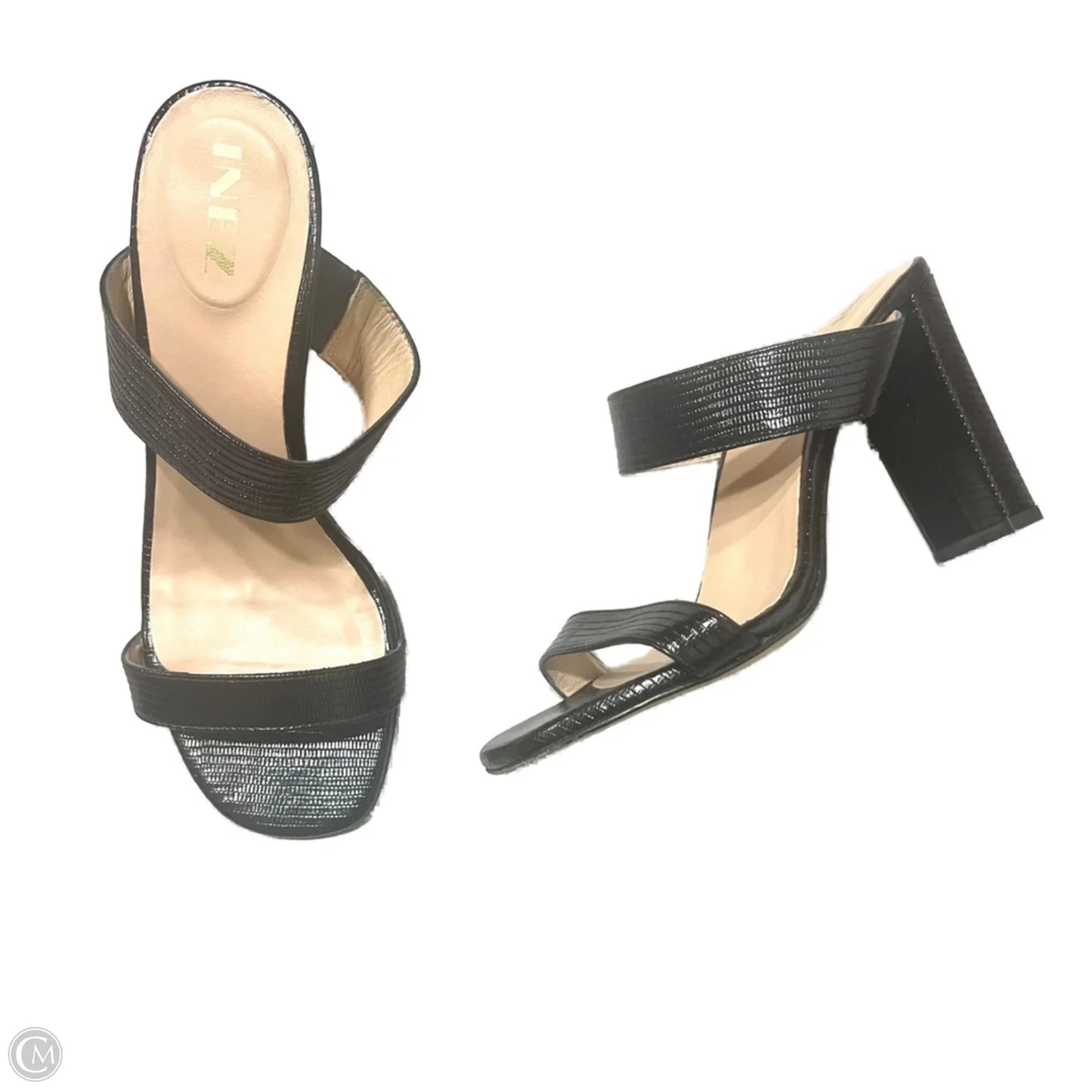 Sandals Heels Block By Inez In Black, Size: 6