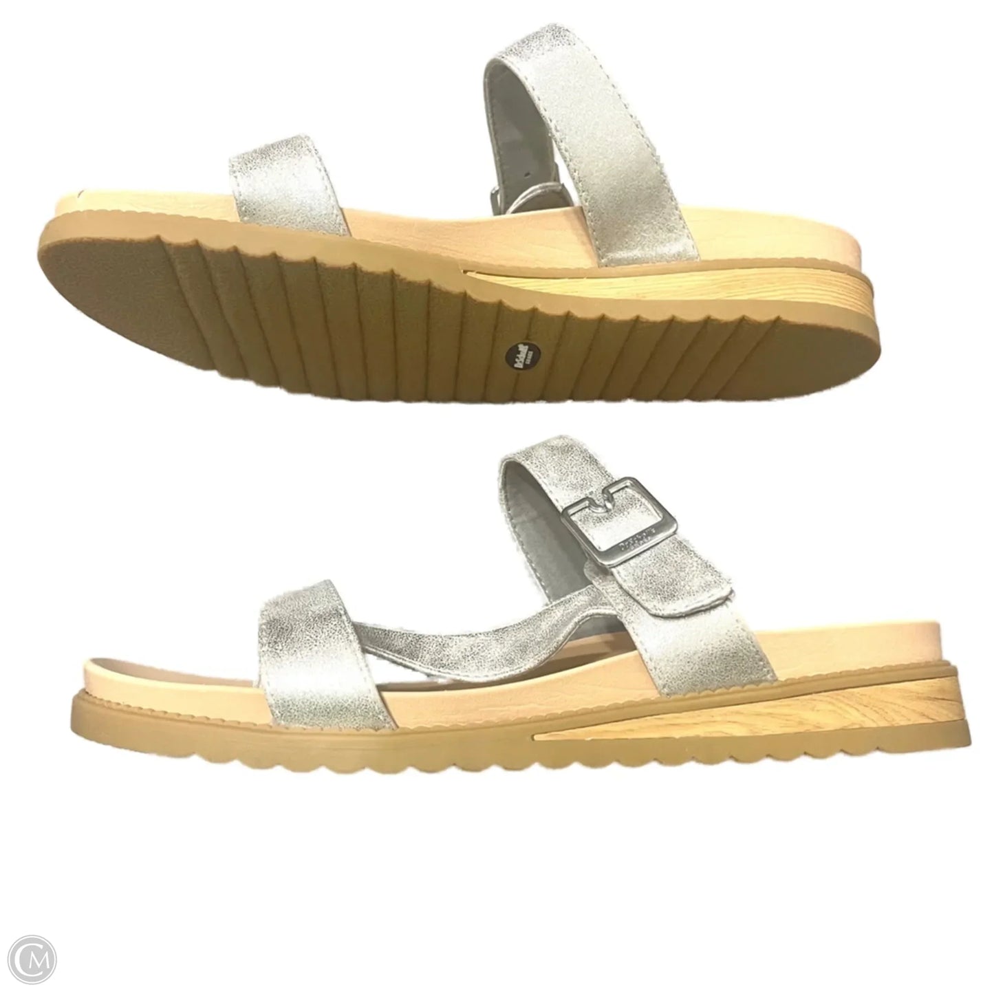 Sandals Flats By Dr Scholls In Silver, Size: 10