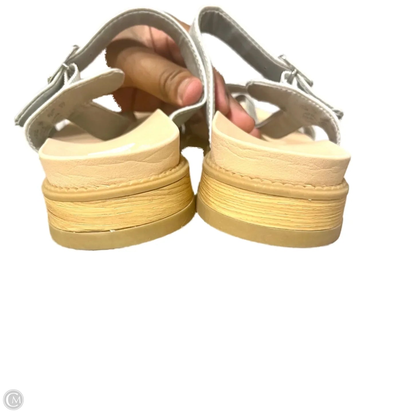 Sandals Flats By Dr Scholls In Silver, Size: 10