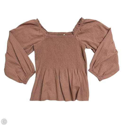 Blouse Long Sleeve By Madewell In Mauve, Size: Xs