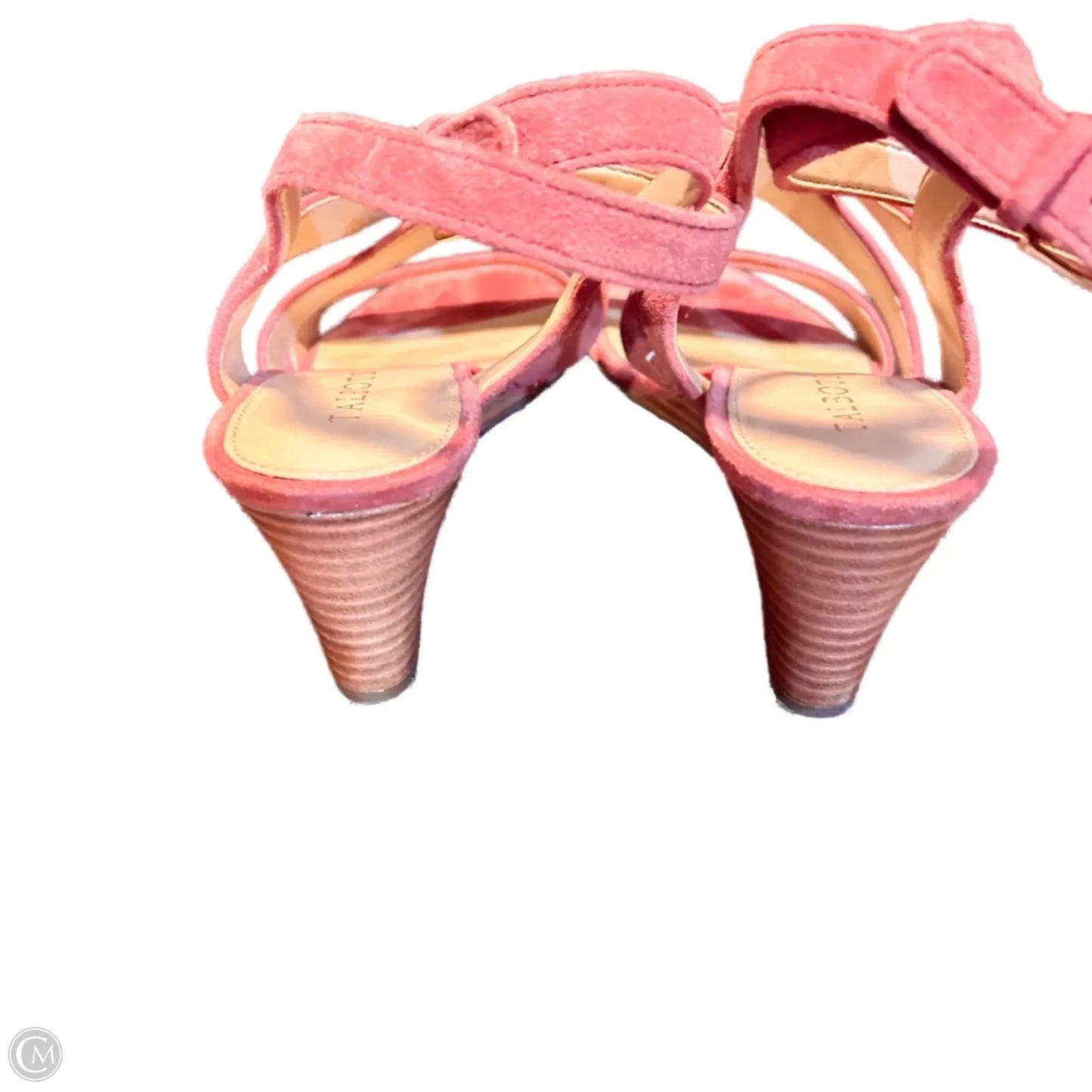 Sandals Heels Wedge By Talbots In Orange & Pink, Size: 8.5