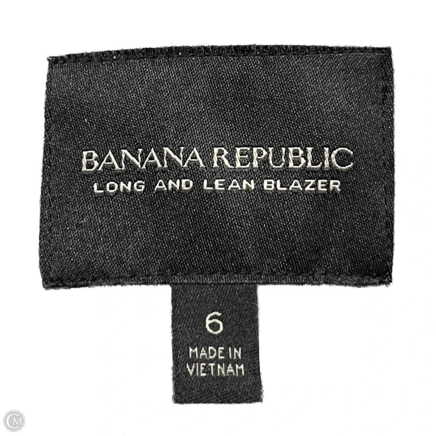 Blazer By Banana Republic In Black & Grey, Size: 6