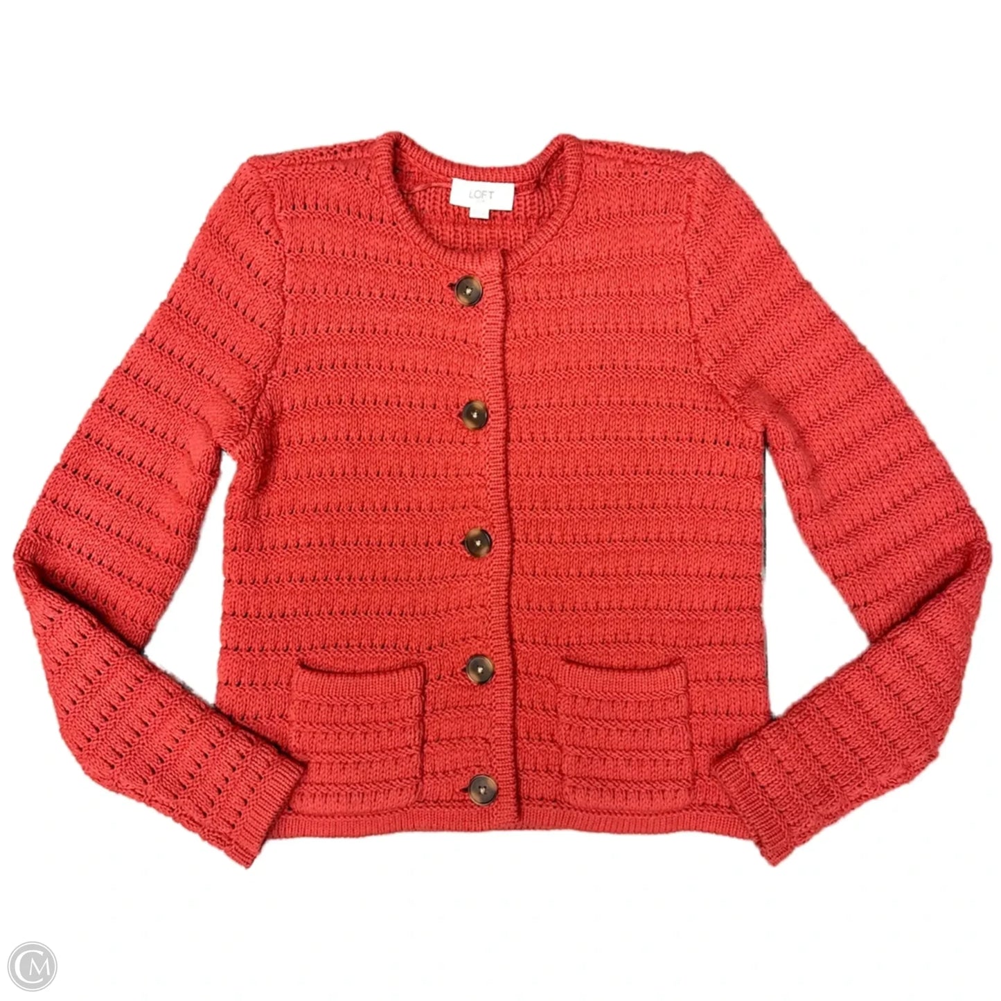 Sweater Cardigan By Loft In Red, Size: Xs