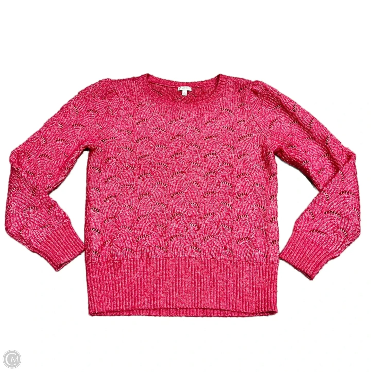 Sweater By Talbots In Red & White, Size: M