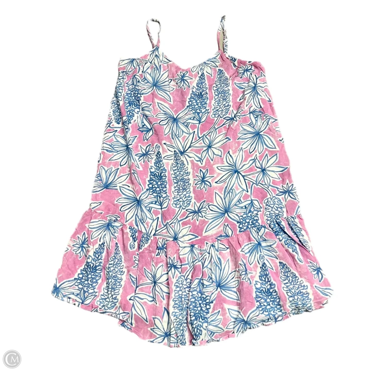 Dress Casual Midi By Anthropologie In Blue & Pink, Size: M