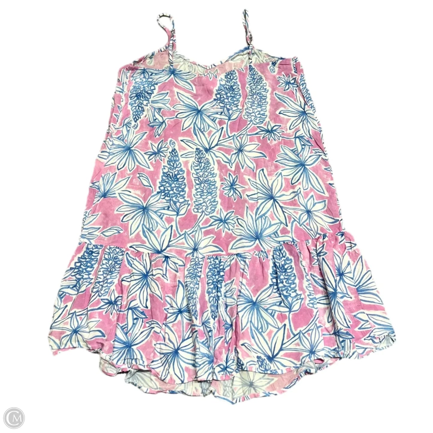 Dress Casual Midi By Anthropologie In Blue & Pink, Size: M