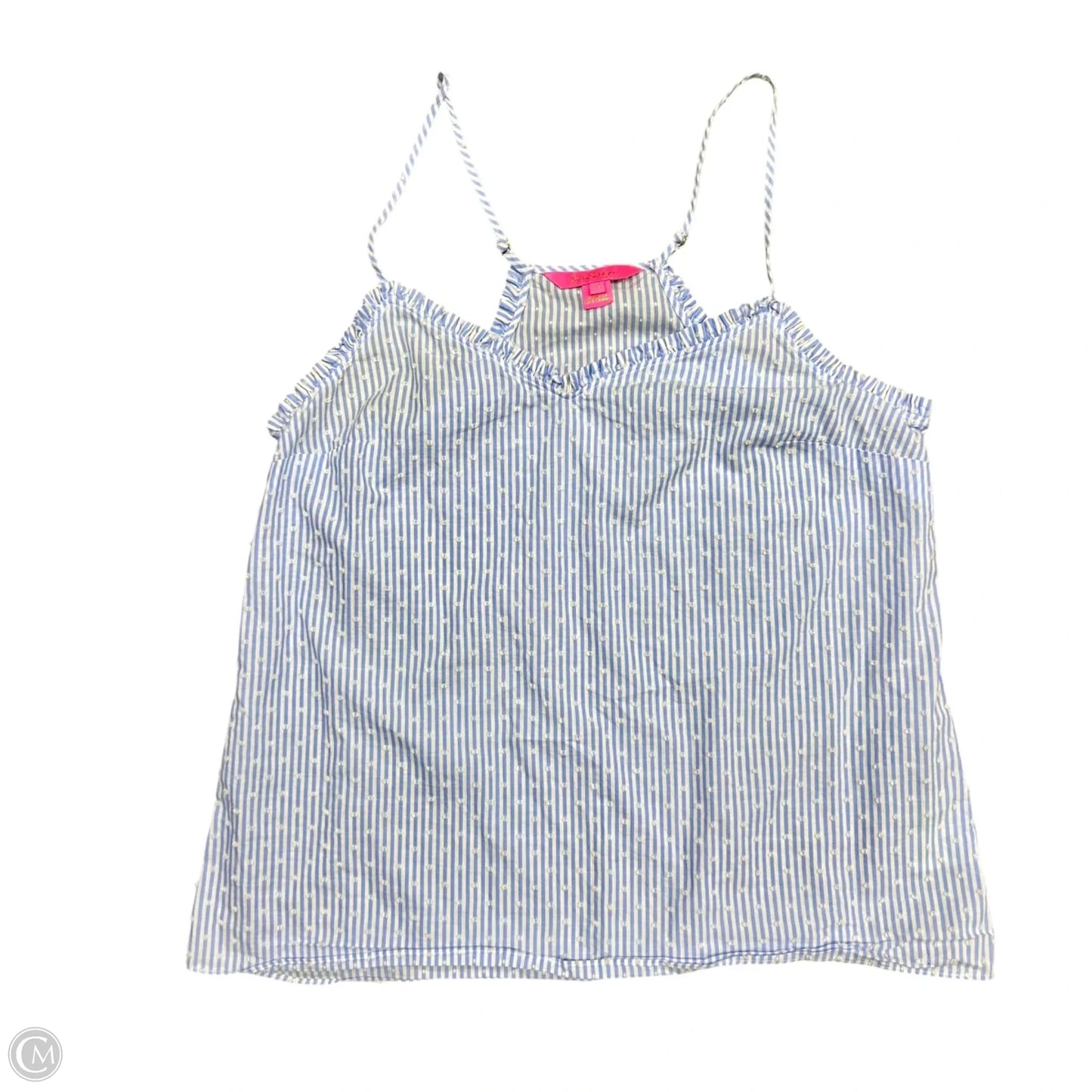 Top Sleeveless Designer By Lilly Pulitzer In Blue & White, Size: M