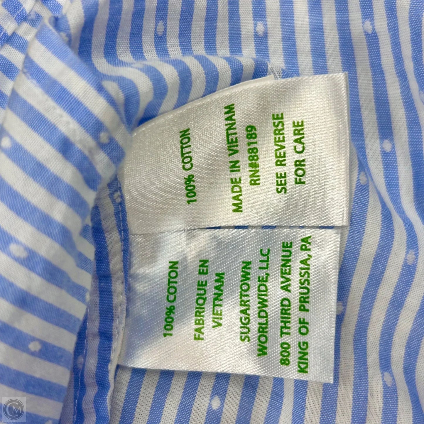 Top Sleeveless Designer By Lilly Pulitzer In Blue & White, Size: M