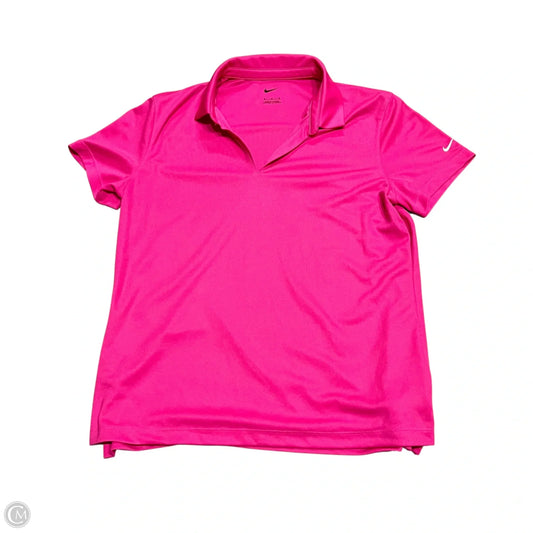 Athletic Top Short Sleeve By Nike Apparel In Pink, Size: M