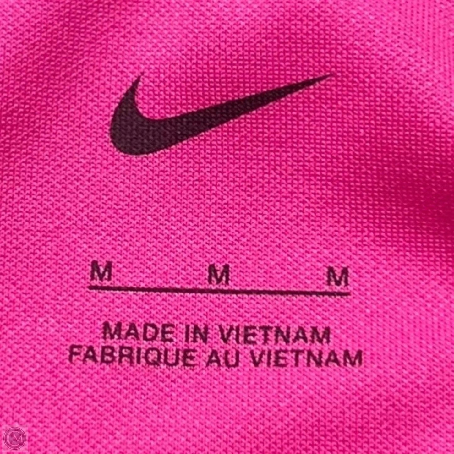 Athletic Top Short Sleeve By Nike Apparel In Pink, Size: M