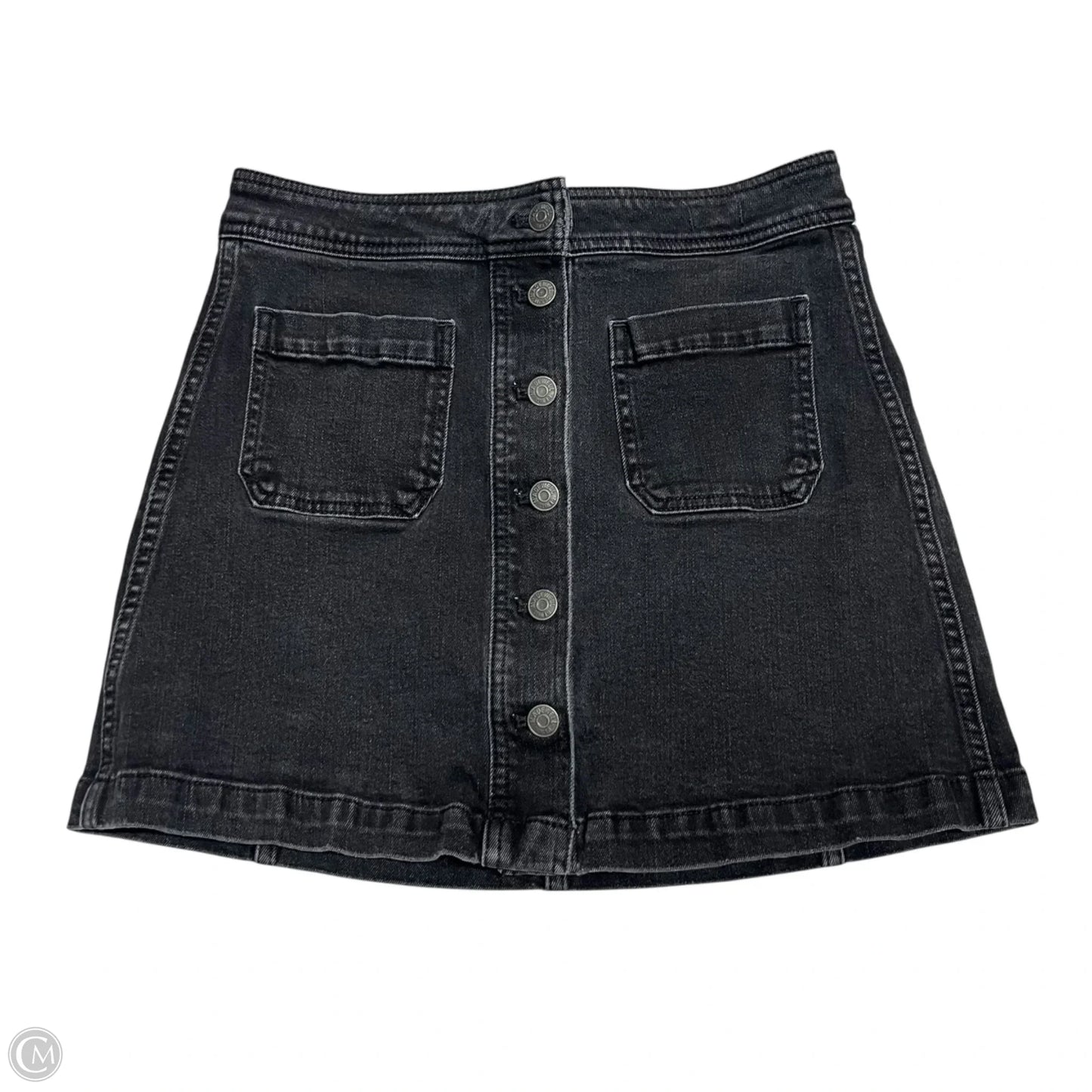 Skirt Midi By Madewell In Black Denim, Size: 4