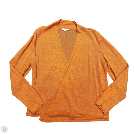 Sweater Cardigan By Eileen Fisher In Orange, Size: L
