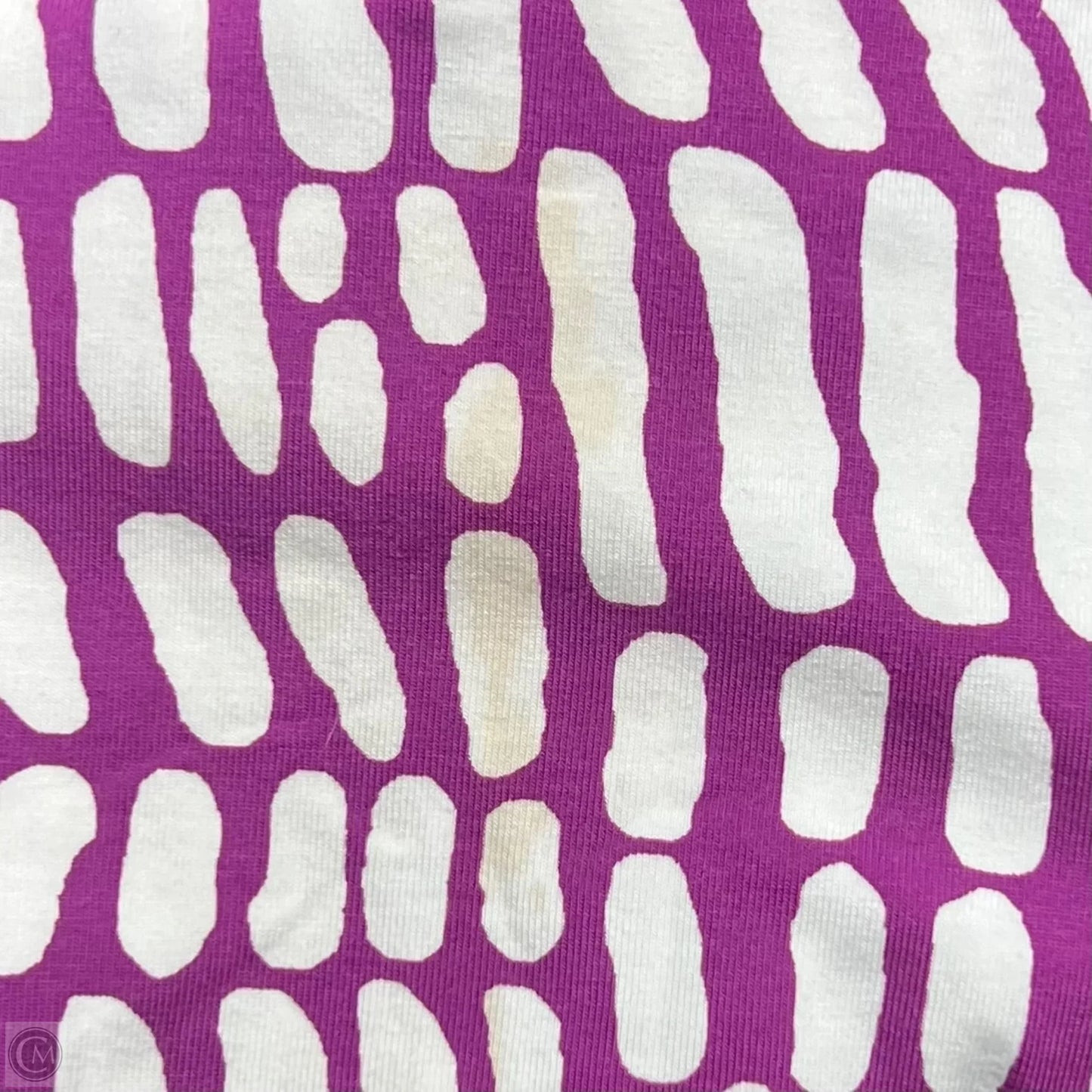 Top Long Sleeve By Chicos In Purple & White, Size: Xl