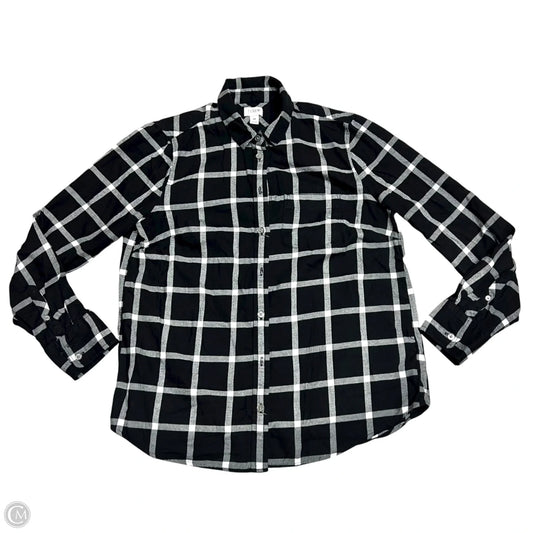 Top Long Sleeve By J. Crew In Black & White, Size: M