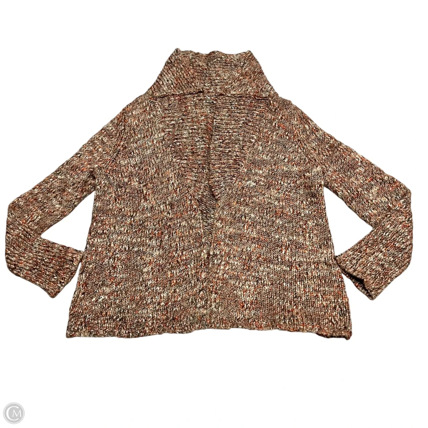 Sweater Cardigan By Talbots In Brown & Orange, Size: Lp