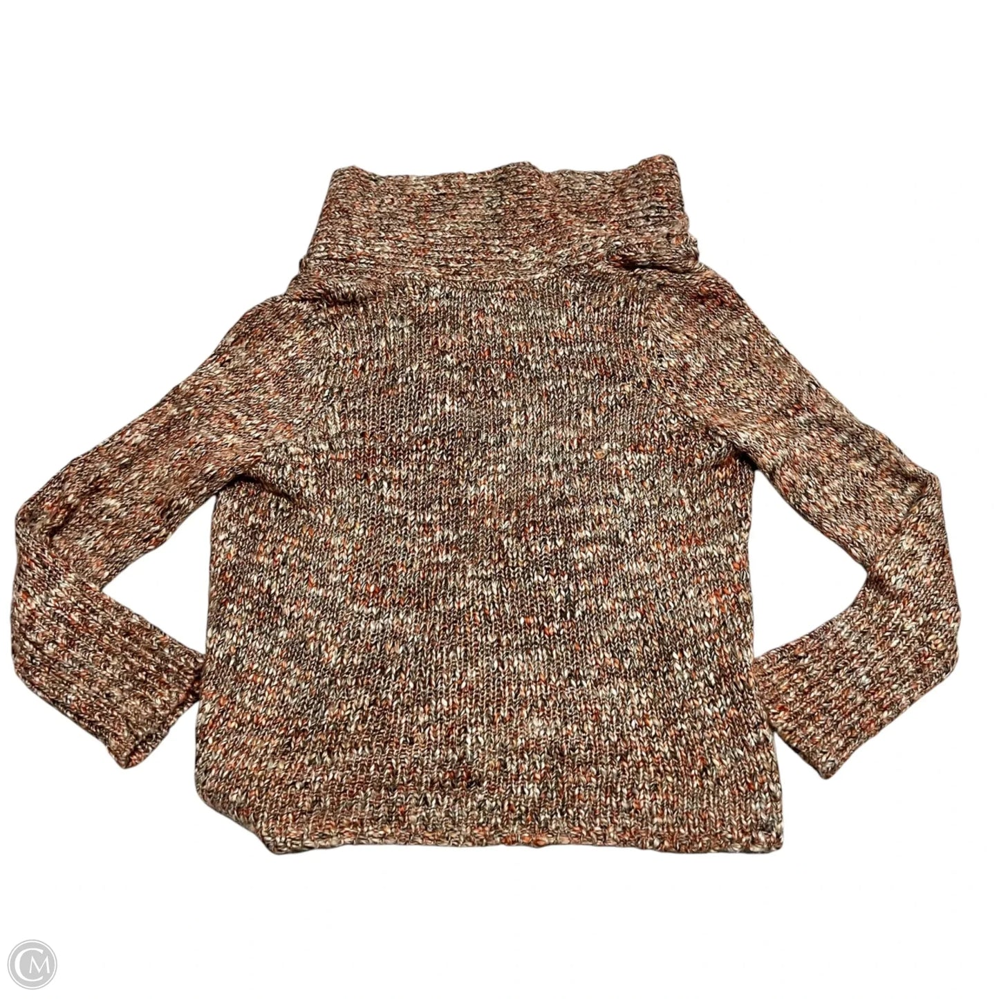 Sweater Cardigan By Talbots In Brown & Orange, Size: Lp