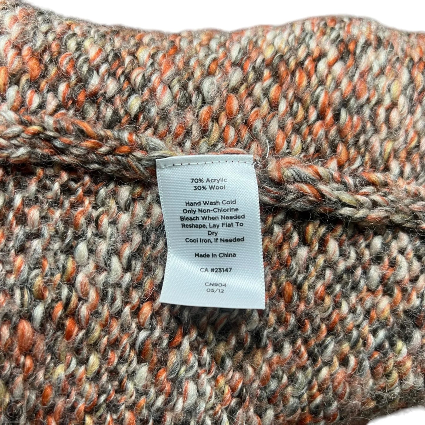 Sweater Cardigan By Talbots In Brown & Orange, Size: Lp