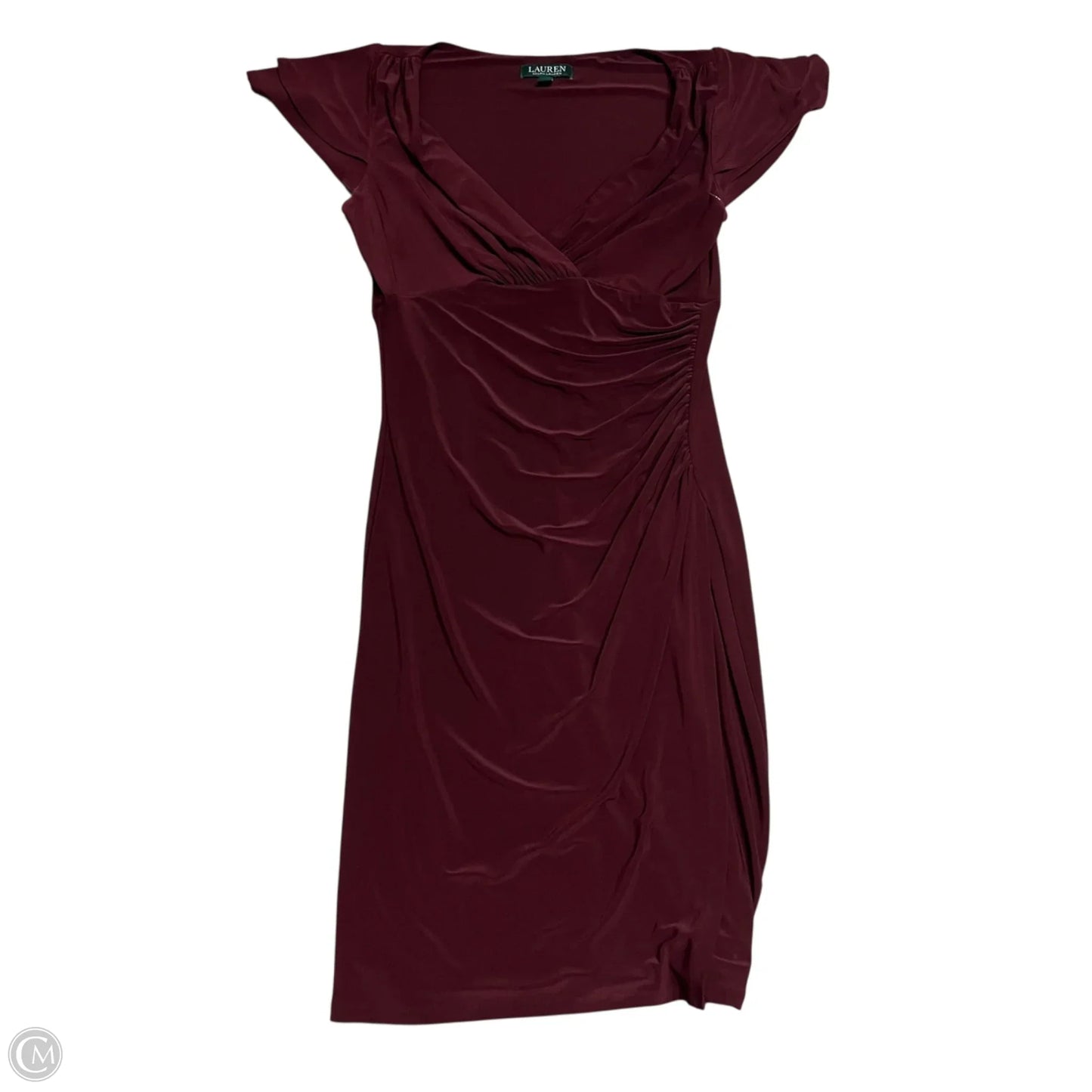 Dress Party Midi By Lauren By Ralph Lauren In Maroon, Size: 8