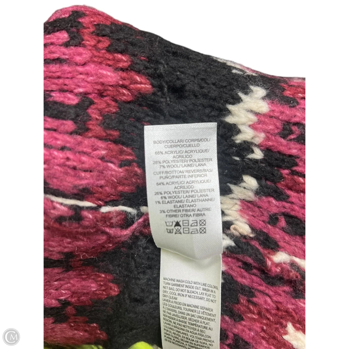Sweater By Lucky Brand In Black & Pink, Size: S