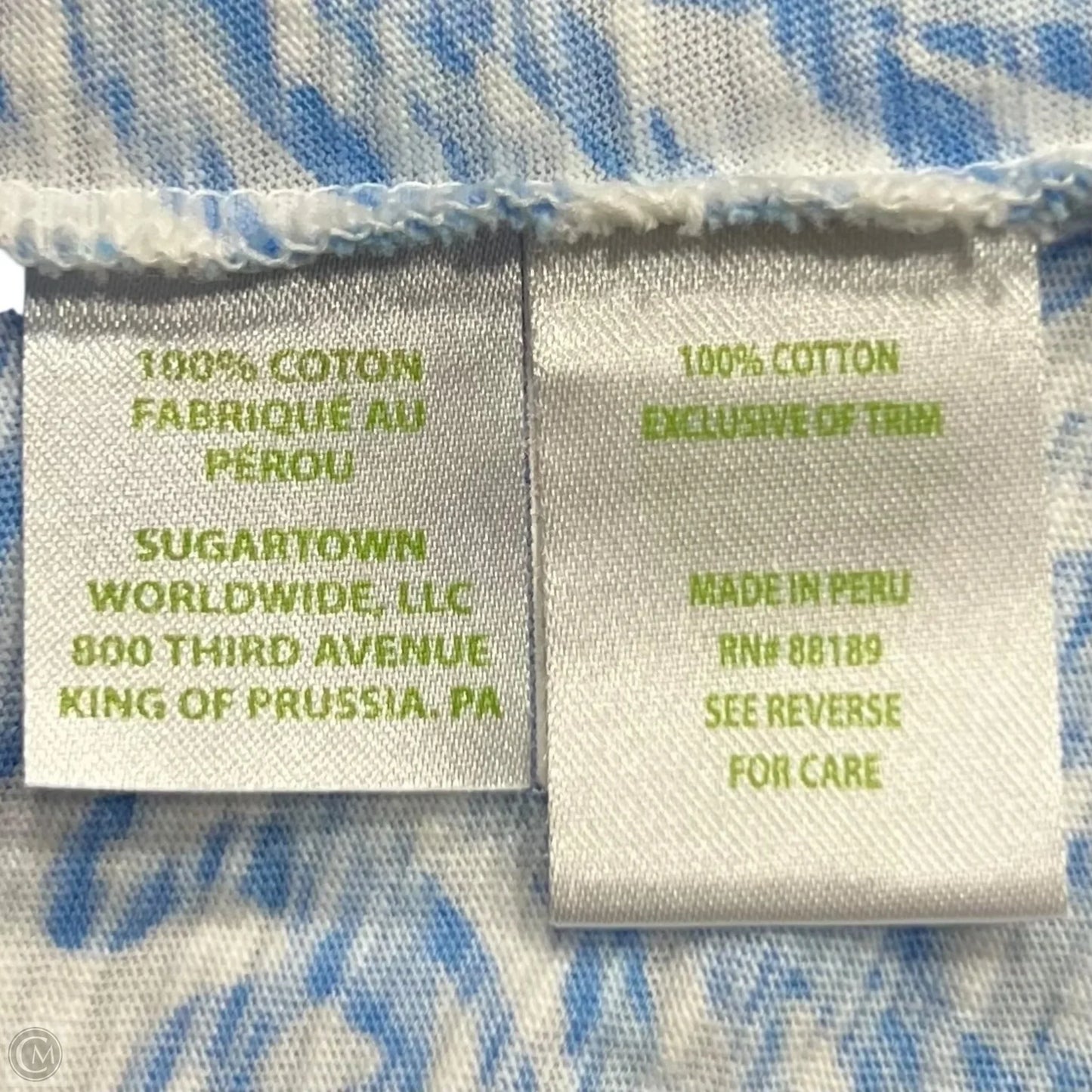 Top Long Sleeve Designer By Lilly Pulitzer In Blue & White, Size: S