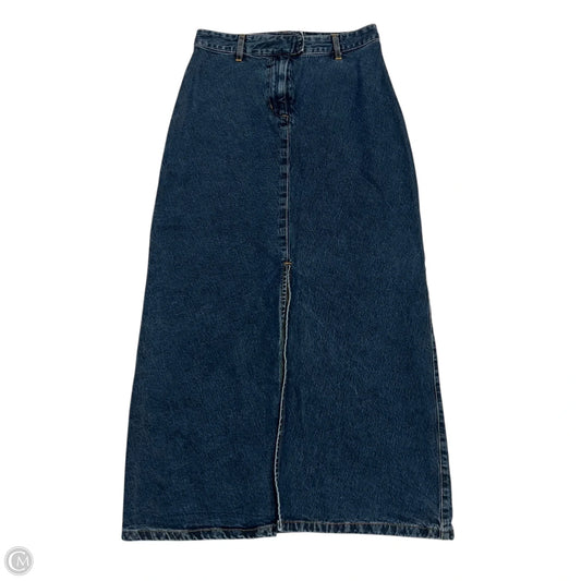 Skirt Maxi By Moda Intl In Blue Denim, Size: 2