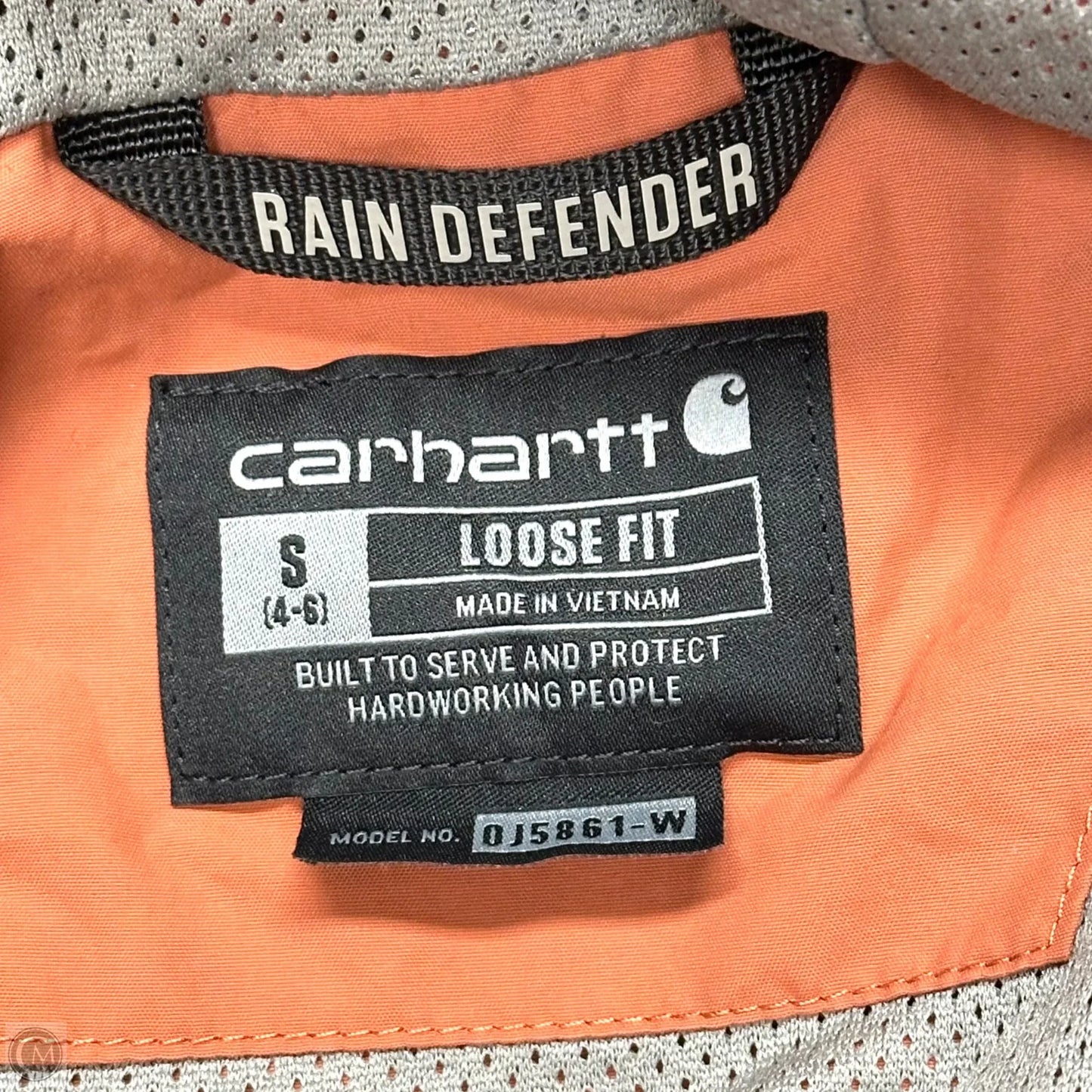 Coat Raincoat By Carhartt In Orange, Size: S