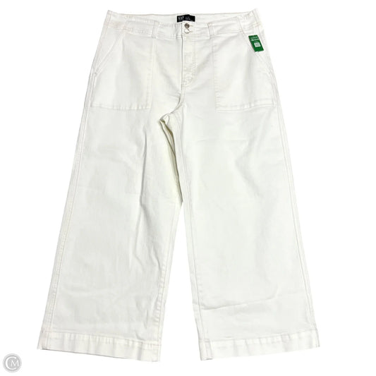 Jeans Wide Leg By Gap In Cream Denim, Size: 18