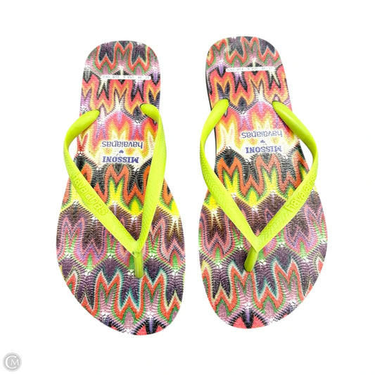 Sandals Luxury Designer By Missoni In Multi-colored, Size: 6