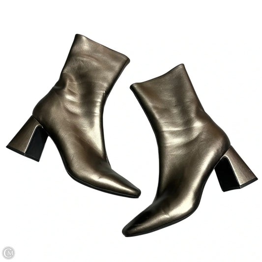 Boots Ankle Heels By Jeffrey Campbell In Bronze, Size: 7.5