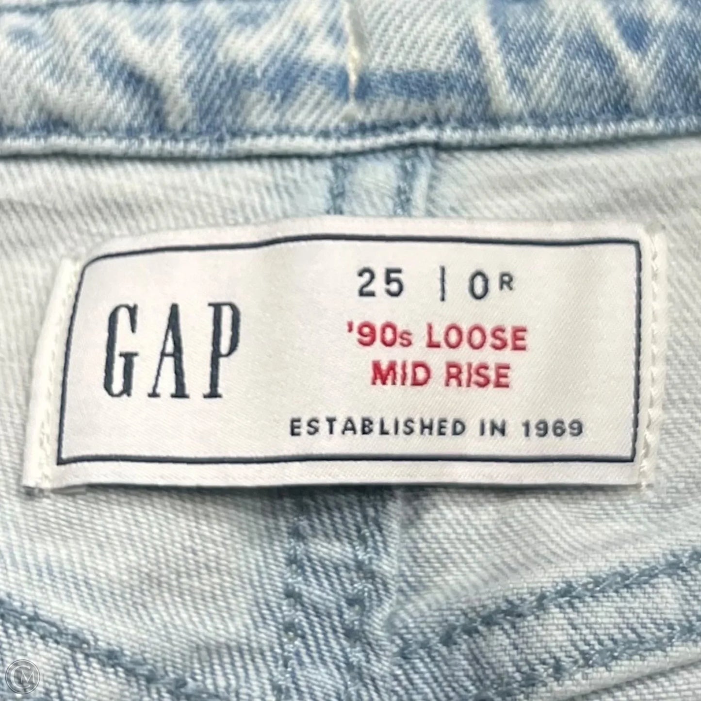 Jeans Wide Leg By Gap In Blue Denim, Size: 0