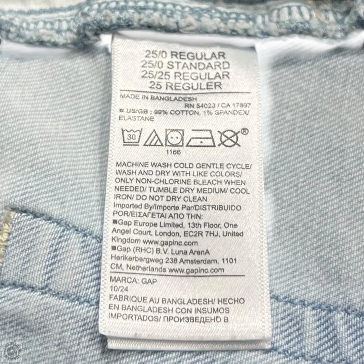 Jeans Wide Leg By Gap In Blue Denim, Size: 0