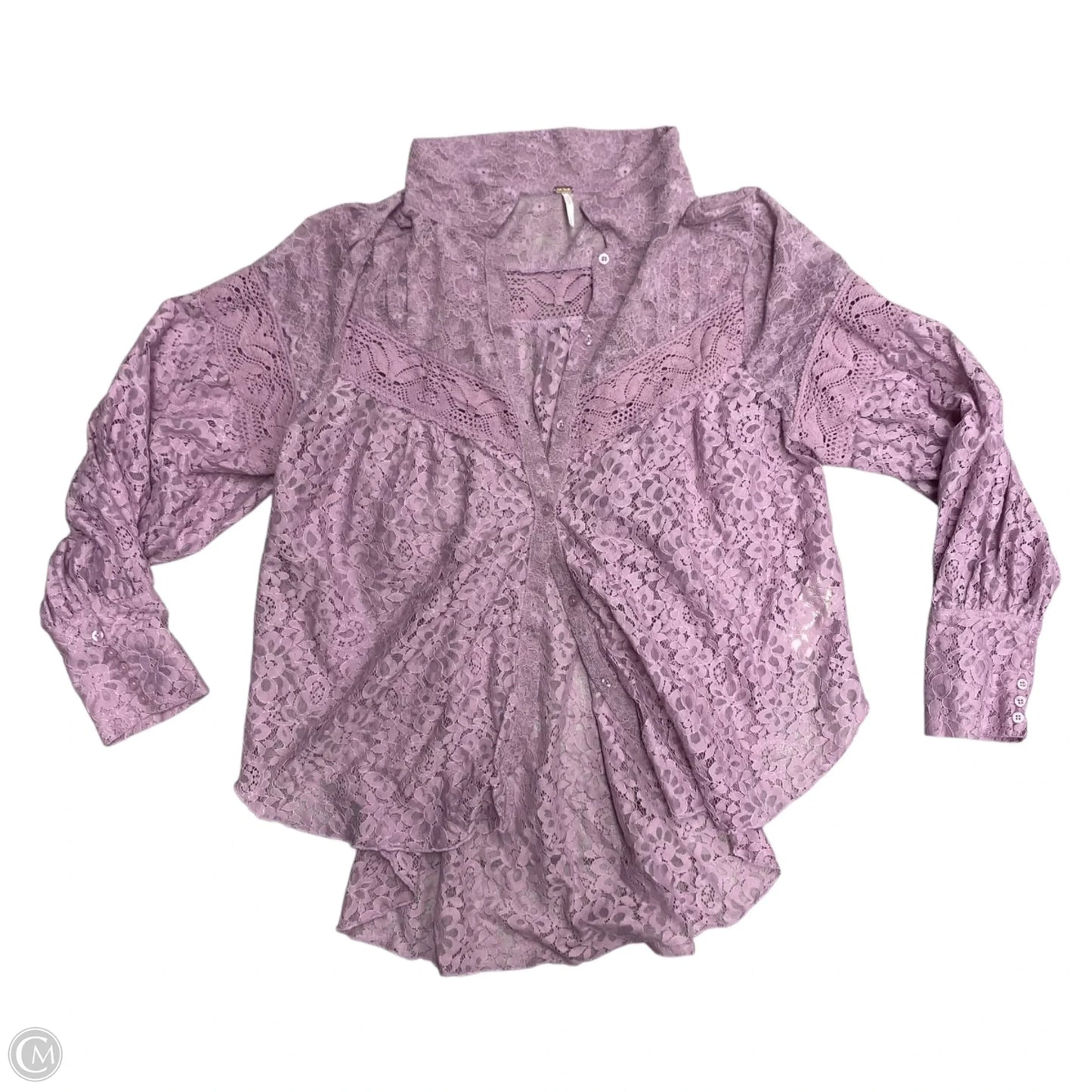 Tunic Long Sleeve By Free People In Purple, Size: M