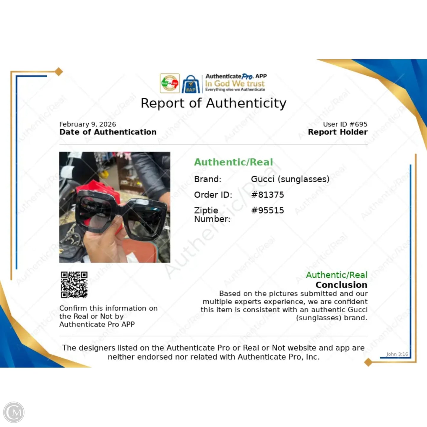 Sunglasses Luxury Designer By Gucci