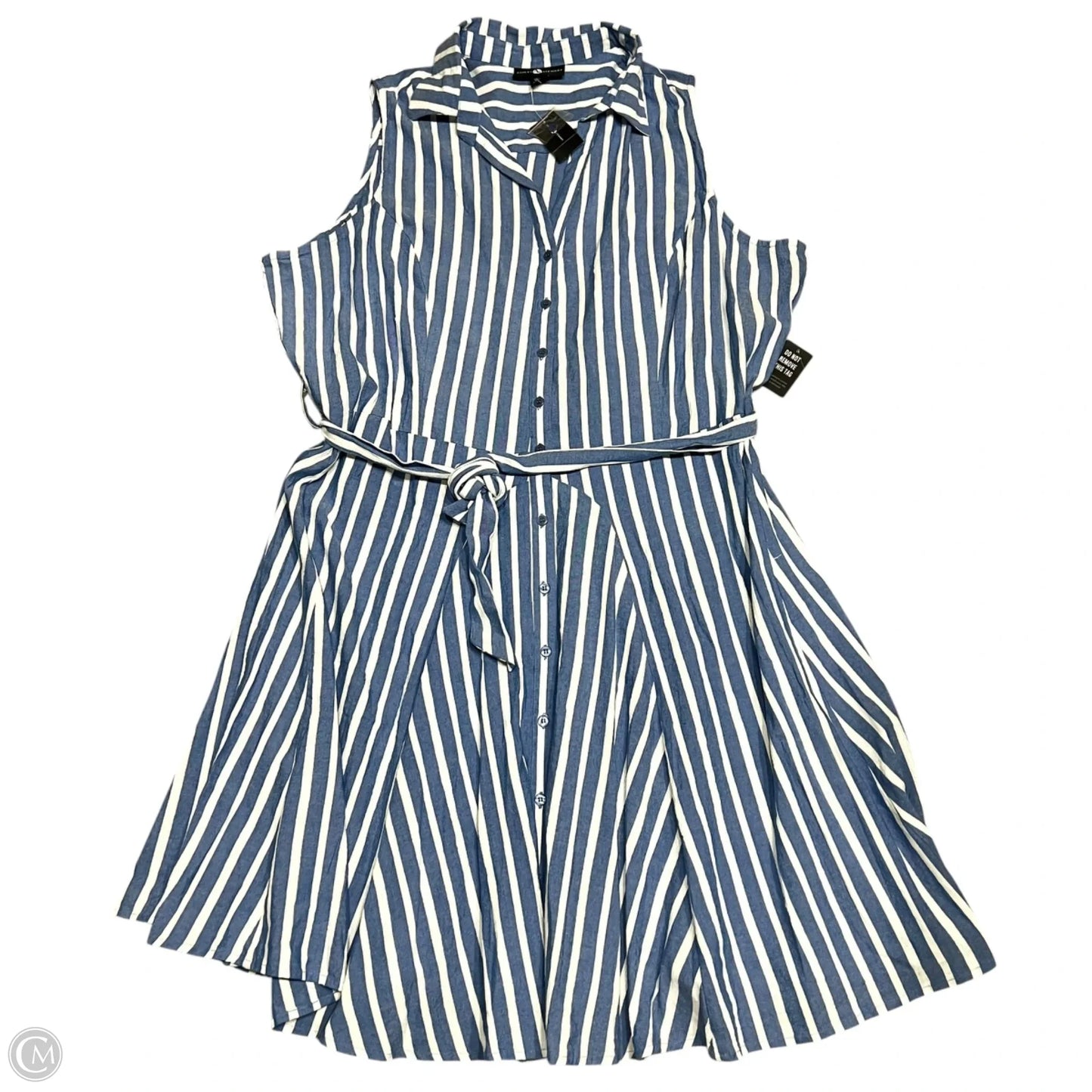 Dress Casual Maxi By Ashley Stewart In Blue & White, Size: 4x
