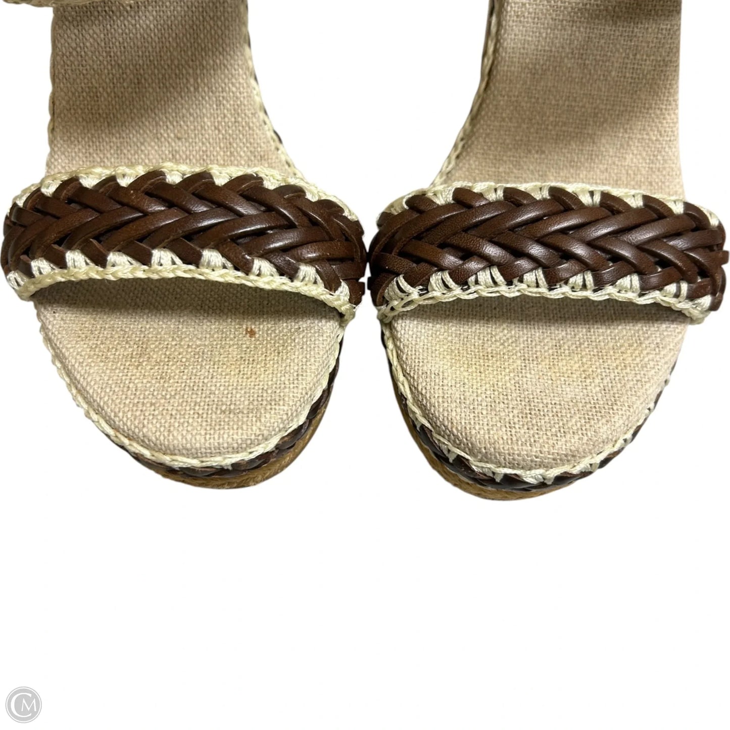Sandals Designer By Tory Burch In Brown & Cream, Size: 5.5