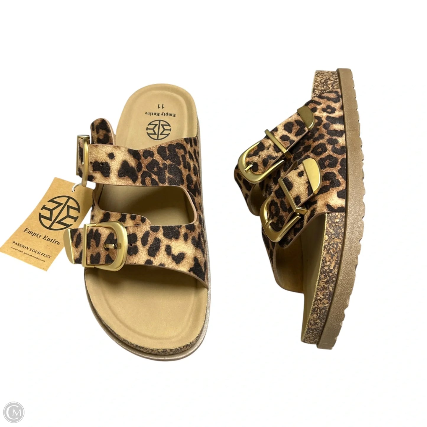 Sandals Flats By Empty Entire In Animal Print, Size: 11