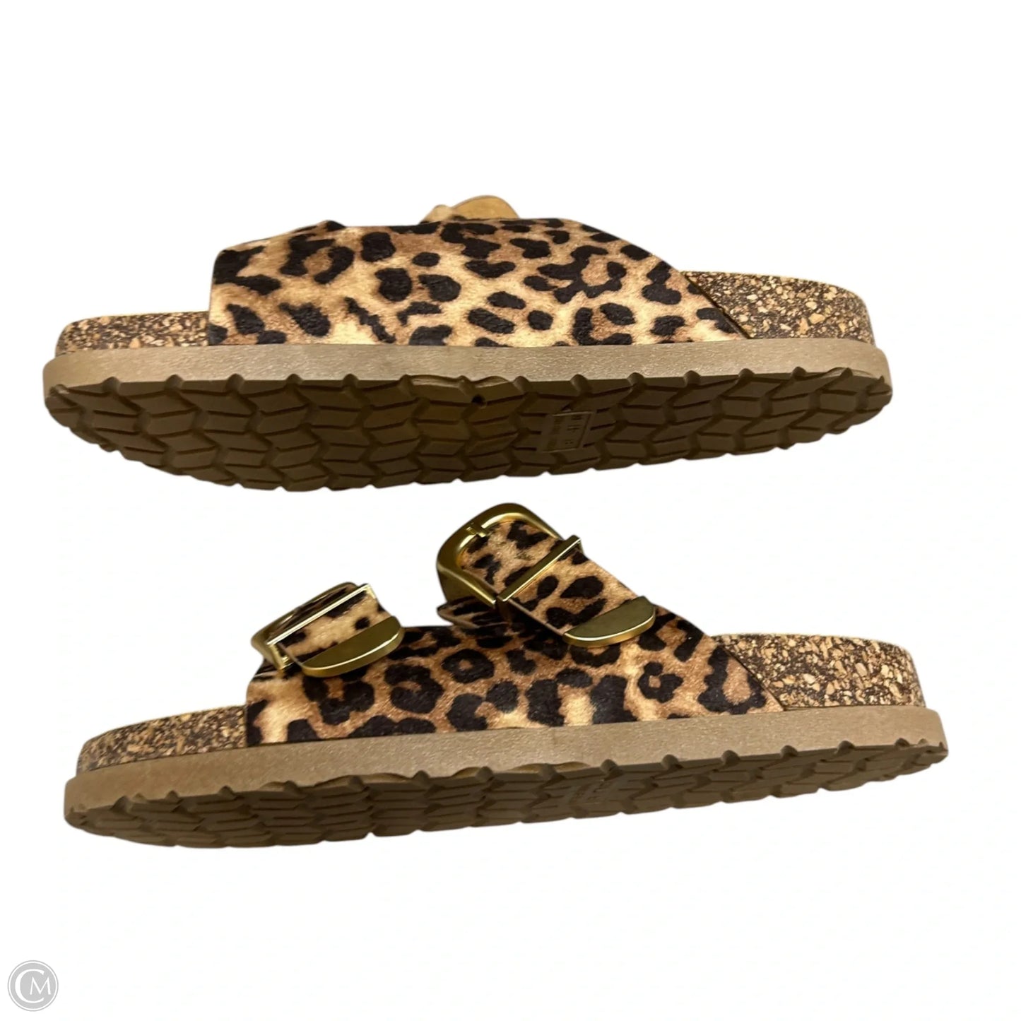 Sandals Flats By Empty Entire In Animal Print, Size: 11