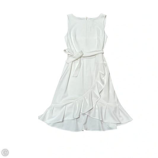 Dress Casual Midi By Calvin Klein In White, Size: 12