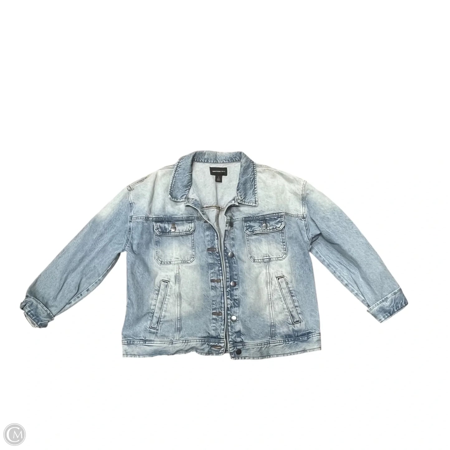 Jacket Denim By Something Navy In Blue Denim, Size: Xl