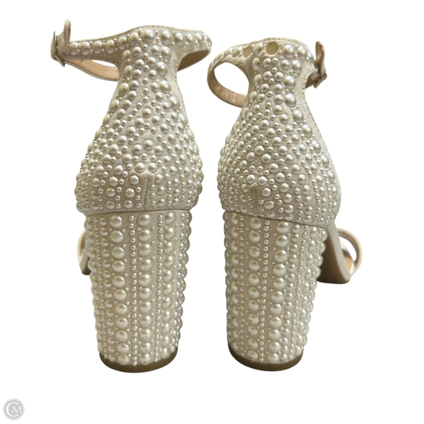 Sandals Heels Block By Inc In Cream, Size: 9
