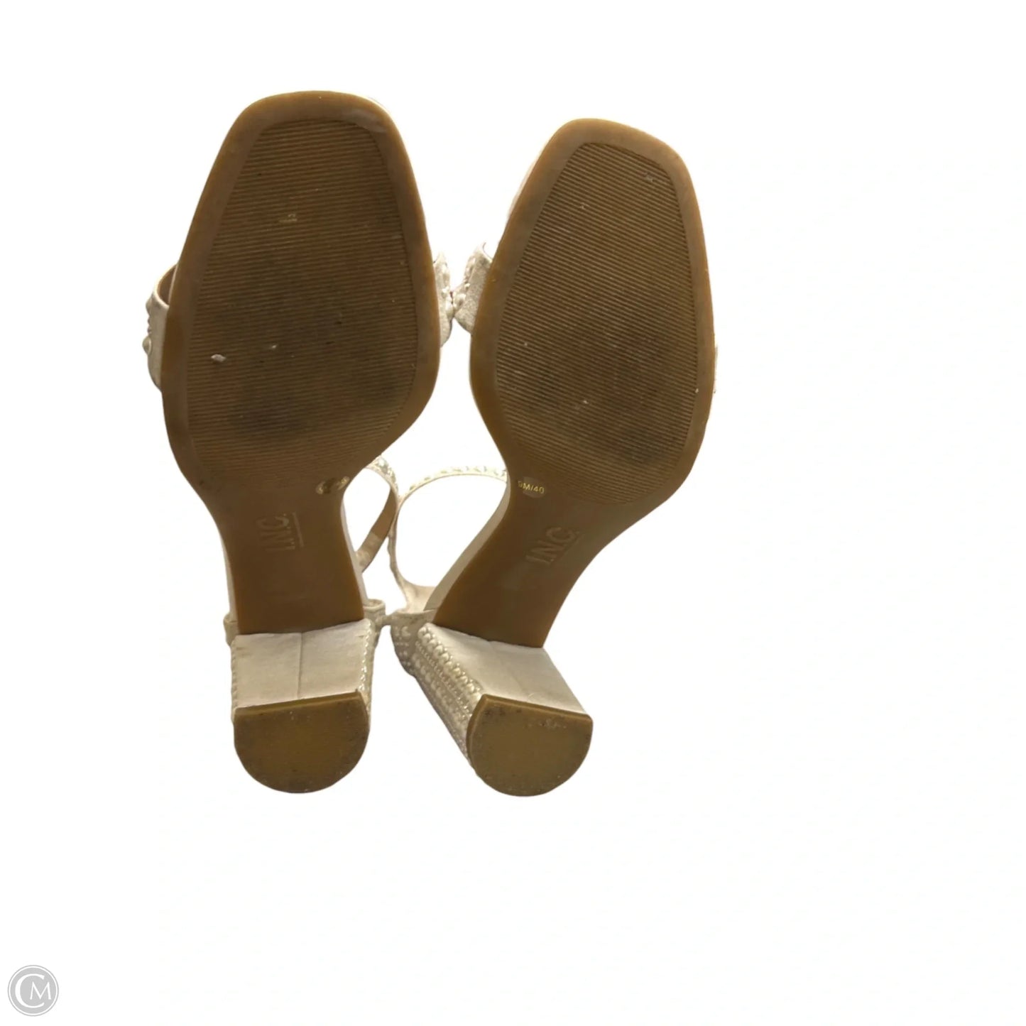 Sandals Heels Block By Inc In Cream, Size: 9