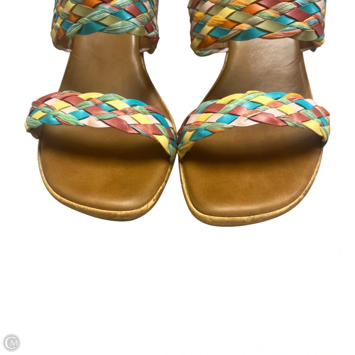 Sandals Heels Wedge By Italian Shoemakers In Rainbow Print, Size: 9.5