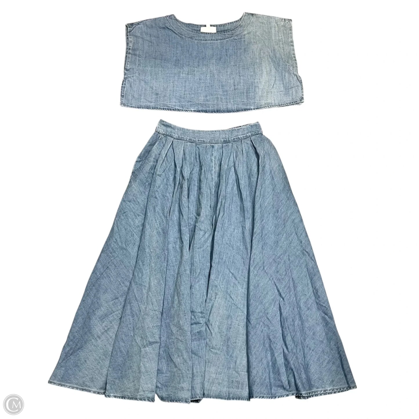 Skirt Set 2pc By Mable In Blue Denim, Size: S
