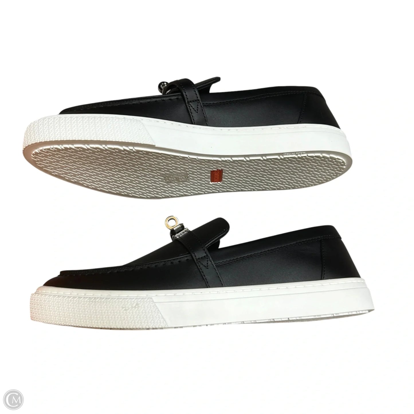 Shoes Luxury Designer By Hermes In Black & White, Size: 9