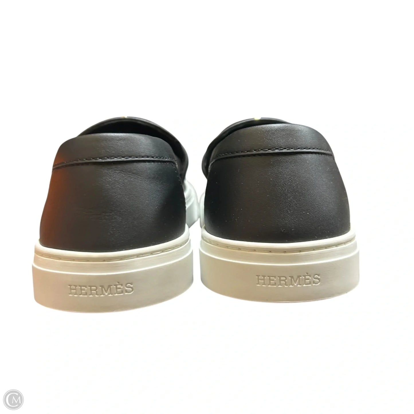 Shoes Luxury Designer By Hermes In Black & White, Size: 9