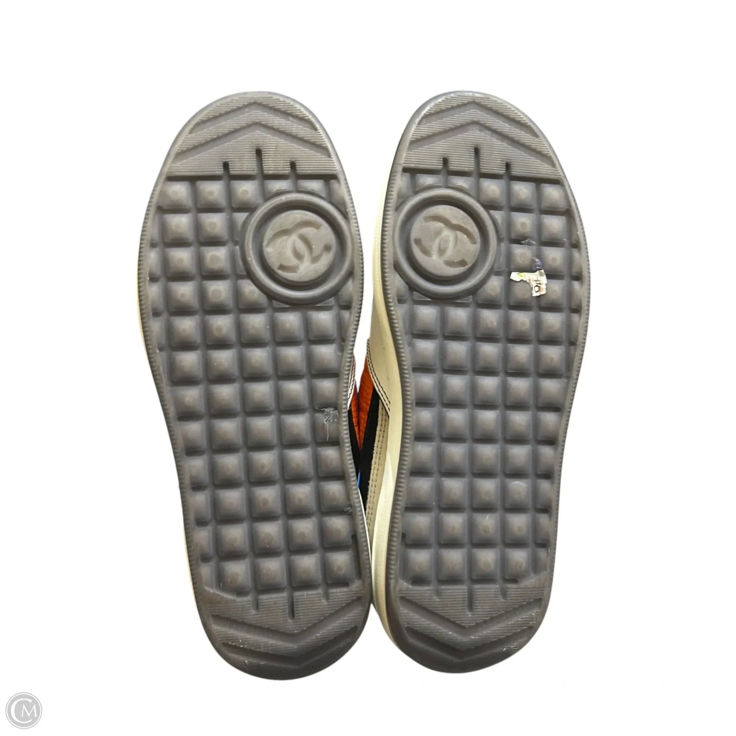 Shoes Luxury Designer By Chanel In Orange & White, Size: 8.5