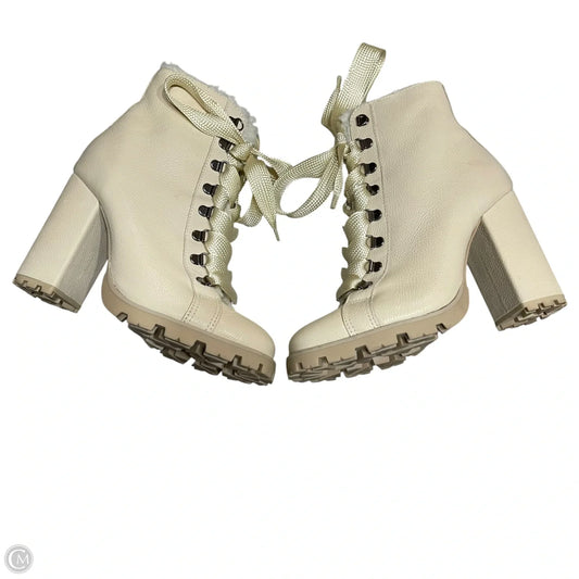 Boots Ankle Heels By Schutz In Cream, Size: 8
