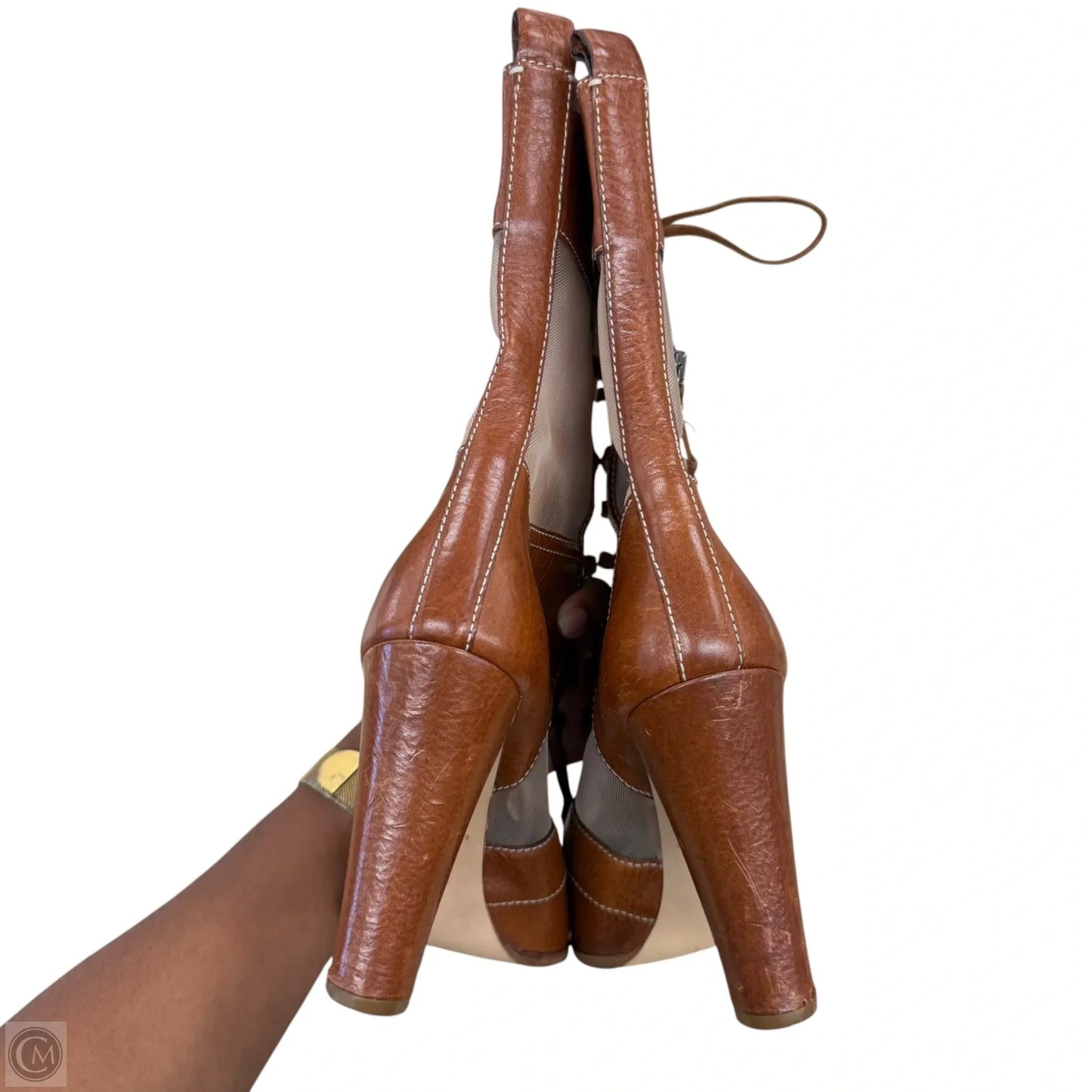 Boots Mid-calf Heels By Reed Krakoff In Brown, Size: 9.5