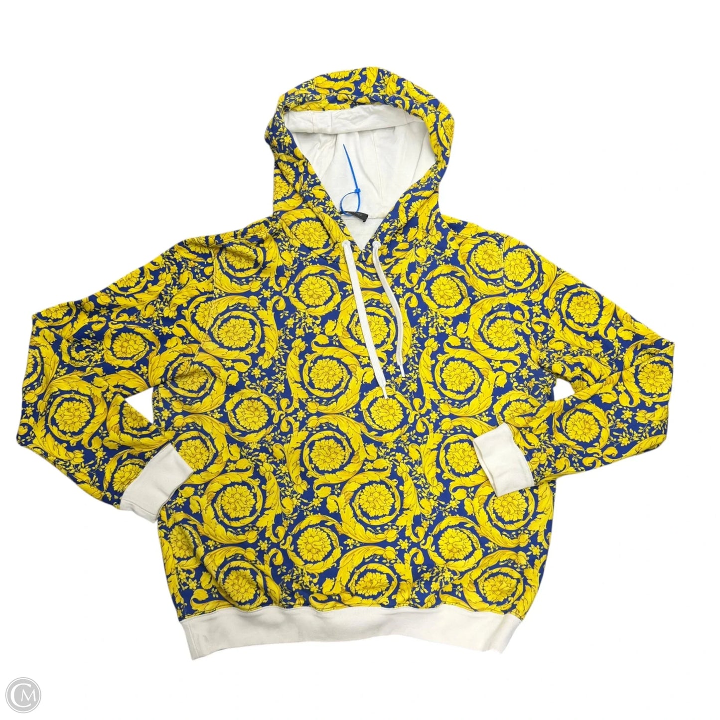 Sweatshirt Luxury Designer By Versace In Blue & Yellow, Size: Xl